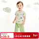 迷你巴拉（minibala）迷你巴拉男童女童兒童套裝棉彈吸汗透氣網(wǎng)眼舒適家居服套裝