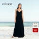 edition吊帶裙女夏新款浪漫度假風(fēng)扭結粗繩絲巾黑色氣質(zhì)長(cháng)裙 黑色 XS