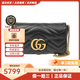 古馳（GUCCI）女包Marmont馬蒙牛皮鏈條單肩包GG經(jīng)典斜挎包女士七夕情人節禮物 mini 16.5cm 黑色 酷奇女包