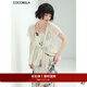 COCOBELLA重工13片拼接荷葉擺雪紡衫夏微透視遮陽(yáng)小開(kāi)衫LC517B 杏色開(kāi)衫LC517 L