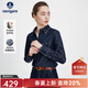 Navigare意大利小帆船仿牛仔磨毛保暖襯衫女士2025秋冬季新款含羊毛襯衣 海軍藍 M