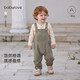babylove寶寶背帶褲春秋季竹節棉百搭褲子嬰幼兒外出連體褲洋氣長(cháng)褲