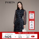 PORTS寶姿秋冬新款優(yōu)雅長(cháng)袖波點(diǎn)連衣裙LM9D051NPP067 丈青印花 S (4)