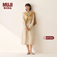 MUJI 女式 木棉混燈芯絨長(cháng)袖連衣裙女裝裙子長(cháng)裙連身裙冬季襯衫裙 象牙色 XL （165/92A）