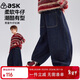 ASK JUNIOR童裝兒童褲子春裝中大童牛仔褲親膚柔軟男童休閑長(cháng)褲 深藍色 170