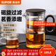 蘇泊爾（SUPOR）磁吸飄逸杯過(guò)濾泡茶壺全玻璃耐高溫一鍵茶水分離神器非按壓 飄逸杯550ml