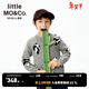 little MO&Co.含羊毛 little moco童裝25冬新款男女童熊貓刺繡毛衣長(cháng)袖上衣可愛(ài) 中花灰色 150 150/72
