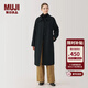 MUJI女式羊毛混立領(lǐng)大衣毛呢大衣外套中長(cháng)款女款冬季外套女裝BD0Z6A4A 黑色 XL (165/92A)