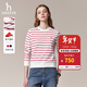 哈吉斯（HAZZYS）女裝 秋款女士條紋青春活力休閑衛衣女ABTSE0BCX08 紅色RD M (160/84A 38)