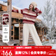 百圖（betu）女裝2025年冬季新款毛衣氛圍感條紋毛衣顯瘦長(cháng)袖上衣女2512T09 紅色 M