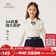 英氏（YEEHOO）女童polo衫兒童T恤中大童裝長(cháng)袖上衣學(xué)院抗菌打底衫春 白色 140