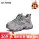 DAPHNE達芙妮老爹鞋女加絨舒適保暖運動(dòng)休閑增高鞋2025新款冬季厚底女鞋 紫色-加絨 跟高 7cm 37