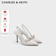CHARLES&KEITH緞面蝴蝶結尖頭高跟涼鞋女生日禮物新年禮物送女友CK1-60361556 Light Grey淺灰色 37