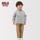 MUJI嬰童內側起絨毛圈夾克衫兒童外套男女童加絨25年冬季CC282A5A 灰色 90 /52A