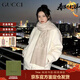 古馳（GUCCI）雙G雙面織花 流蘇披肩 絨線(xiàn)圍巾 男女同款情侶款新年禮物 45*180cm淺卡其色165904-3G646-9500