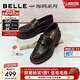 百麗（Belle）海鷗樂(lè )福鞋女26春新質(zhì)感牛皮舒適通勤單鞋B2972AA6預售 啡色 35