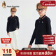 暇步士（Hush Puppies）童裝男童長(cháng)袖polo衫25秋兒童學(xué)院風(fēng)T恤上衣 藏藍    170   
