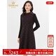 喬萬(wàn)尼秋冬新品綿羊毛連衣裙收腰顯瘦百搭針織中裙EI4E505501 珊瑚圖案黑 XL
