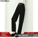 COCOBELLA氣質(zhì)干練高腰西裝褲女春氣質(zhì)通勤OL煙管褲休閑褲NPA12 黑色 L