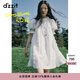 DZZIT【爆款補單】地素法式蕾絲連衣裙夏白色泡泡袖度假風(fēng)裙子 白色 S
