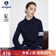 Navigare意大利小帆船毛衣女士秋冬款翻領(lǐng)高端羊毛衫百搭顯瘦POLO領(lǐng)針織衫 海軍藍 L