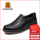 老人頭（LAORENTOU）皮鞋男士牛皮套腳商務(wù)休閑鞋牛筋底耐磨耐滑男單鞋 922986 黑41
