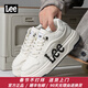 Lee男鞋秋冬季新款休閑鞋男輕奢高端字母印花板鞋潮流時(shí)尚百搭鞋子男 白色 41 【偏大/請拍小一碼】