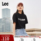 Lee25新品舒適版圓領(lǐng)字母印花男女同款短袖T恤休閑潮LUT0098404LE 黑色（尺碼偏大，拍小一碼） L