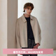 PSO Brand【純羊毛】極簡(jiǎn)風(fēng)夾克外套秋冬男綿羊毛CleanFit廓形拉鏈上衣女 云母杏Mica L