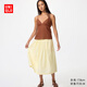 優(yōu)衣庫女裝棉麻打褶長(cháng)裙/半身裙裙子26春夏新款482285 41 杏黃色 S