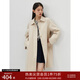 自巧小個(gè)子韓版中長(cháng)款卡其風(fēng)衣女2024春季新款單排扣簡(jiǎn)約休閑外套 淺卡其 XS (2碼)