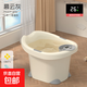 兒童泡澡桶寶寶嬰幼兒洗澡桶沐浴桶小孩子可坐家用加厚大號浴盆 小號灰色桶+禮包【數顯感溫】