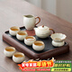 唐豐汝窯茶具整套帶茶盤(pán)功夫茶具套裝中式家用陶瓷泡茶壺蓋碗茶杯套裝