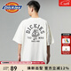 Dickies男女同款短袖T恤2025夏季新款后背卡通印花圓領(lǐng)寬松半袖 奶油白 M