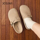 卓詩(shī)尼包頭半拖鞋女2026春季新款復古外穿一腳蹬拖鞋休閑百搭增高勃肯鞋 杏色 37