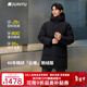 君羽男士羽絨服中長(cháng)款25新品800高蓬簡(jiǎn)約商務(wù)秋冬加厚白鵝絨服337 黑色 L 推薦141-160斤