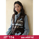 謎秀新年禮遇季動(dòng)物提花馬甲女2025冬百花絨紗線(xiàn)復古疊穿針織背心 咖色 馬甲 均碼