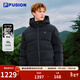 FILA FUSION斐樂(lè )潮牌羽絨服男冬季新款休閑寬松保暖連帽外套 正黑色-BK L 175/96A/L