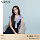 SNIDEL2025秋冬新品氣質(zhì)荷葉領(lǐng)小飛袖領(lǐng)結針織連衣裙SWNO254193 深藍 均碼 (F)