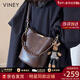 viney牛皮包包女包新款水桶包品牌斜挎包生日新年禮物送女友老婆 【咖啡色】實(shí)用高檔輕奢單肩包 時(shí)尚百搭休閑通勤手提包