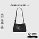 CHARLIE&KELLI CK品牌包包女2026夏季法棍托特包輕便幾何菱形單肩小方包 黑色【情人節禮物送女友老婆實(shí)用】