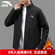 安踏（ANTA）外套男士夾克秋冬季運動(dòng)服保暖立領(lǐng)寬松簡(jiǎn)約上衣男士通勤衣服 基礎黑 【加絨保暖】 XL