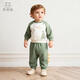 乖奇熊嬰兒童純棉抓絨衛衣兩件套裝春秋季寶寶外出服洋氣上衣服褲子春裝