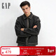 蓋璞（GAP）男裝2026春季新款復古仿PU寬松翻領(lǐng)夾克外套休閑上衣854125