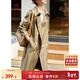 尚都比拉風(fēng)衣女中長(cháng)款春秋氣質(zhì)英倫風(fēng)雙排扣休閑外套 卡其色 M 