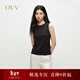 OVV2025春夏新款女裝多色簡(jiǎn)約圓領(lǐng)無(wú)袖修身棉質(zhì)背心T恤 深摩卡 L