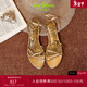 SAM EDELMAN山姆愛(ài)德曼金屬綁帶金色平跟時(shí)裝涼鞋ELLINA 金色 羊皮革 35.5 美碼5.5M