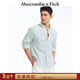 Abercrombie & Fitch【牛津襯衫】經(jīng)典小麋鹿圖案男裝25春夏美式長(cháng)袖襯衫125-5083 綠色條紋 2XL (185/124A)尺碼偏大