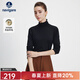 Navigare意大利小帆船女士長(cháng)袖T恤秋冬季羊毛高領(lǐng)打底衫簡(jiǎn)約百搭彈力體恤 暗夜黑 L
