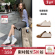 共跡gongji鞋子女方頭德訓鞋女內增高薄底鞋子秋冬運動(dòng)鞋 月白女款  39